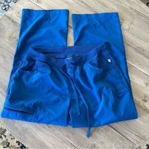 Elegant Royal Blue Wide Leg Scrub Pants